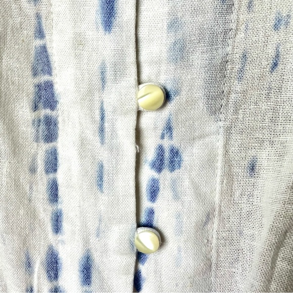 RAILS Thea Cloud Tie Dye Linen Blend Tie Waist Blouse—SZ. Small - Picture 6 of 17